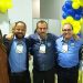 Em encontro em Aparecida, ao centro, presidente municipal do PSDB, Vanilson Bueno, presidente municipal do MDB, Léo Mendanha, e presidente estadual do PSDB, Jânio Darrot | Foto: Reprodução / Facebook