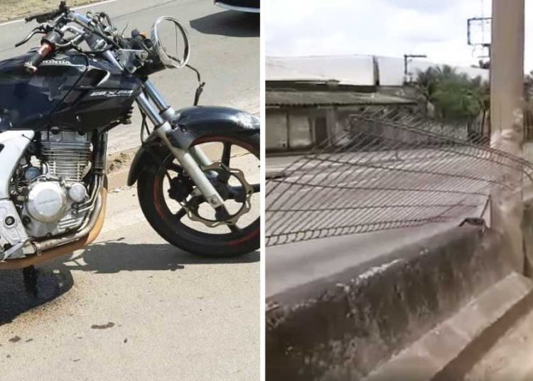 Motociclista de 27 anos morreu após colidir contra poste na BR-153, em Aparecida de Goiânia | Foto: PRF e Leitor
