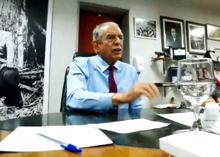 Iris Rezende em reunião virutal com Ronaldo Caiado e outros 31 prefeitos goianos | Foto: Reprodução