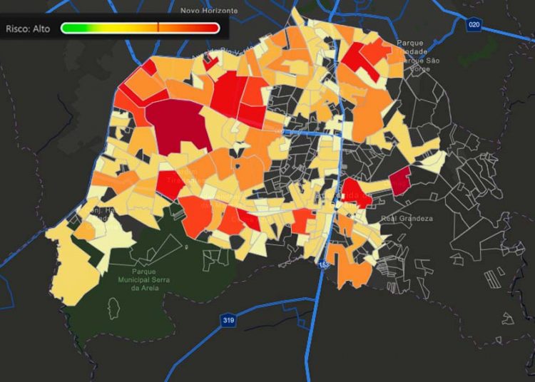 Painel mostra alta incidência de casos de coronavírus no Buriti Sereno | Foto: Reprodução