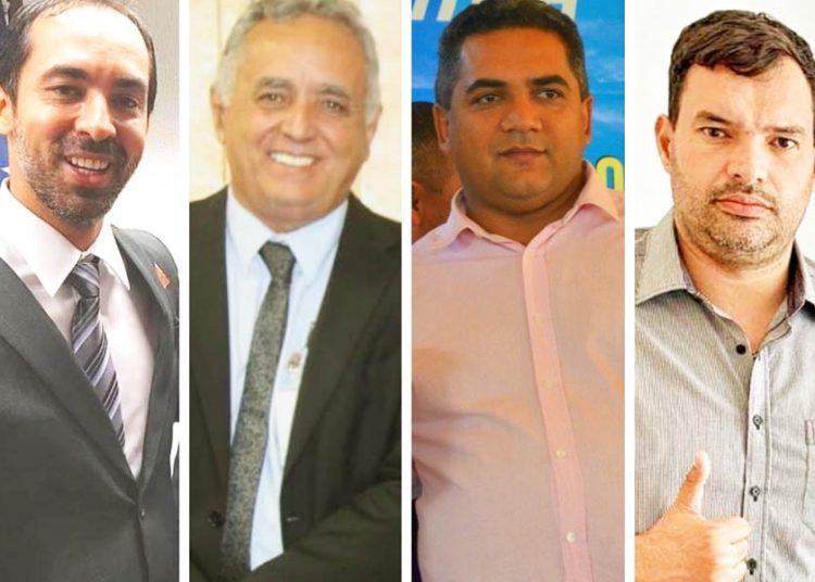 Fernando Pellozo (PSD), Divino Lemes (Podemos), Júlio Pina (PRTB) e Tiago do Piso (PSL) | Foto: Montagem/FZ