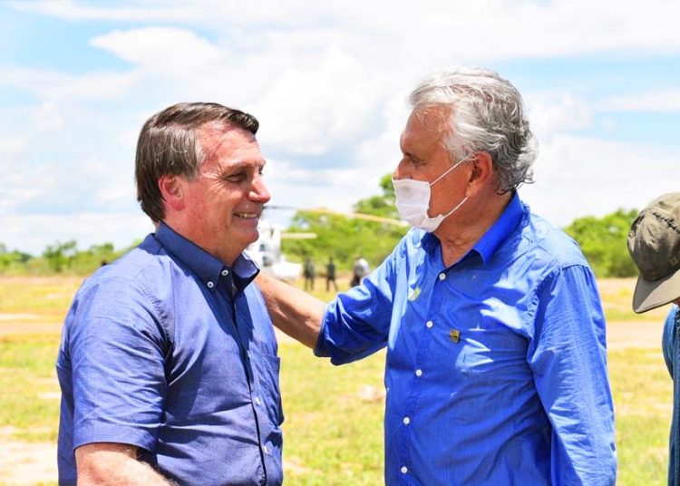 Bolsonaro e Caiado em evento em Goiás | Foto: Divulgação/Governo de Goiás