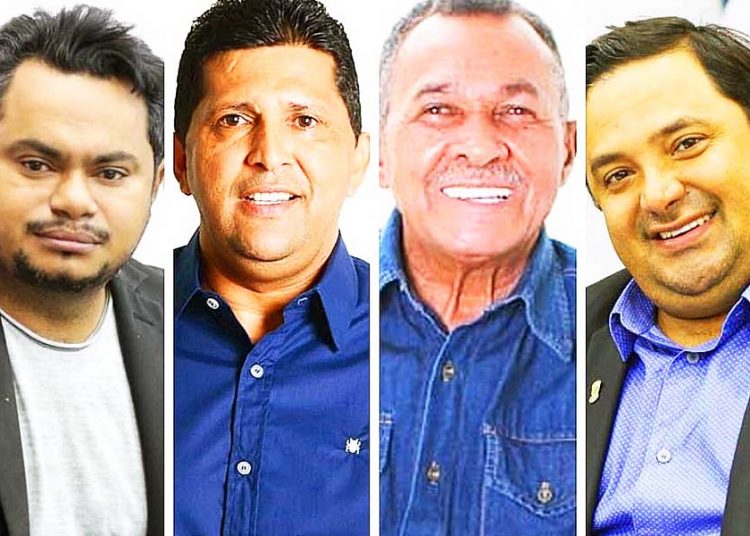 Erivelton Contador, Domingos Rodrigues, Amendoim e Leandro da Pamonharia são os vereadores eleitos que representarão o Jardim Tiradentes na Câmara de Aparecida na próxima legislatura | Foto: Montagem/FZ