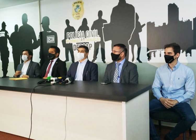 Esposa de secretário seria sócia oculta de empresa investigada em Aparecida, aponta Polícia Civil durante entrevista coletiva sobre a Operação Falso Positivo, nesta 3ª feira (10) | Foto: Folha Z