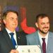 Gustavo Medanha e Jair Bolsonaro na Embaixada de Israel, em Brasília, em maio de 2019 | Foto: Rodrigo Estrela
