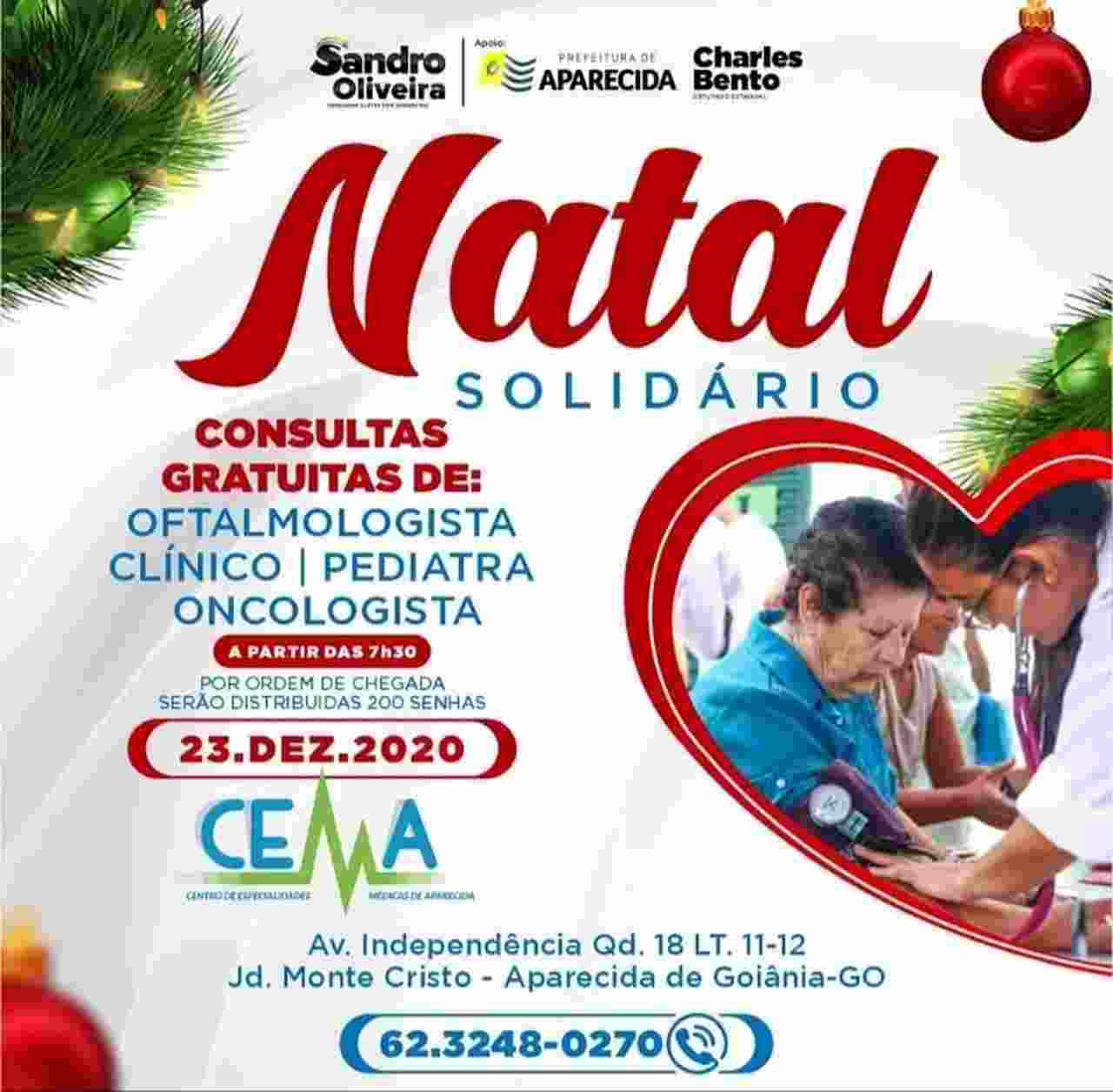 natal solidário consultas grátis Aparecida