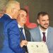 Embaixador de Israel Yossi Shelley, Jair Bolsonaro e Gustavo Medanha