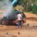 Carro da vítima ficou destruída com a colisão