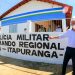 Governador Ronaldo Caiado durante instalação de Companhia Independente da PM e entrega de viaturas, em Itapuranga | Foto: Júnior Guimarães