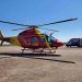 Helicóptero dos Bombeiros transportou criança até o Hugol | Foto: CBMGO