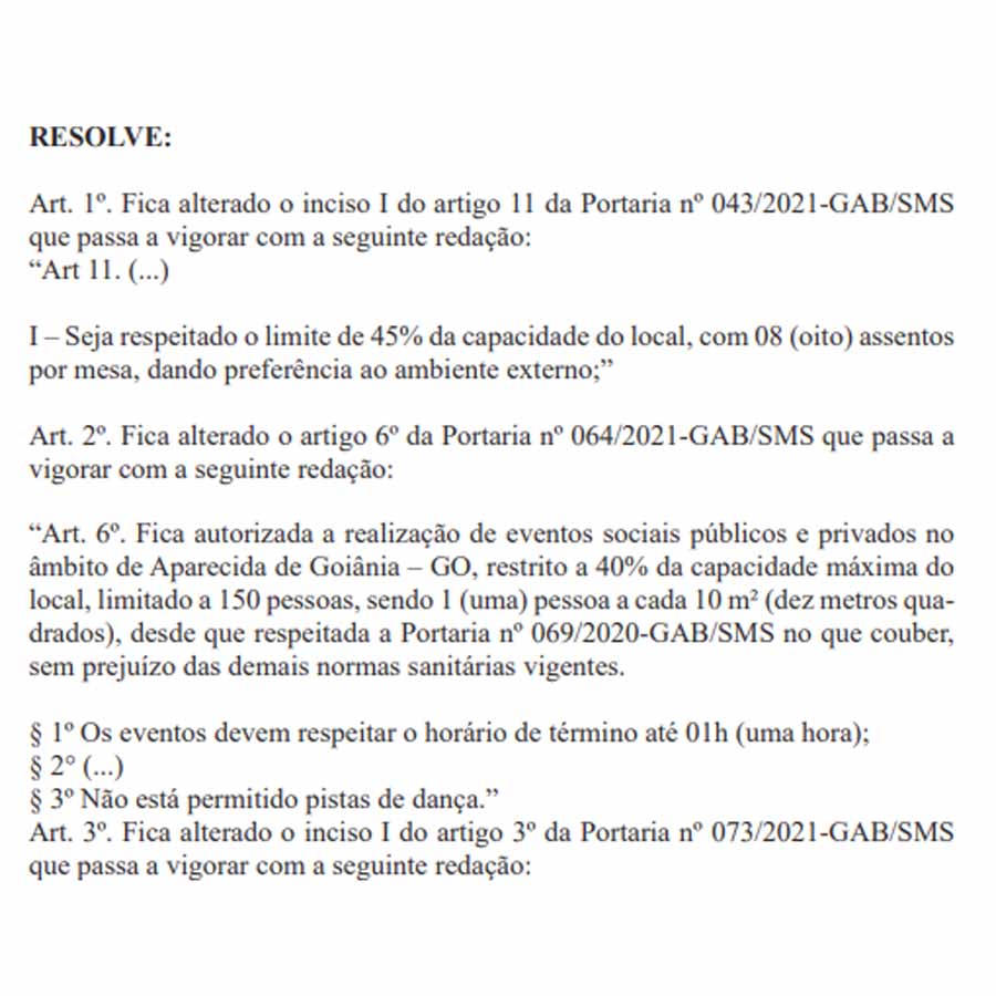 PORTARIA N° 124/2021-GAB/SMS