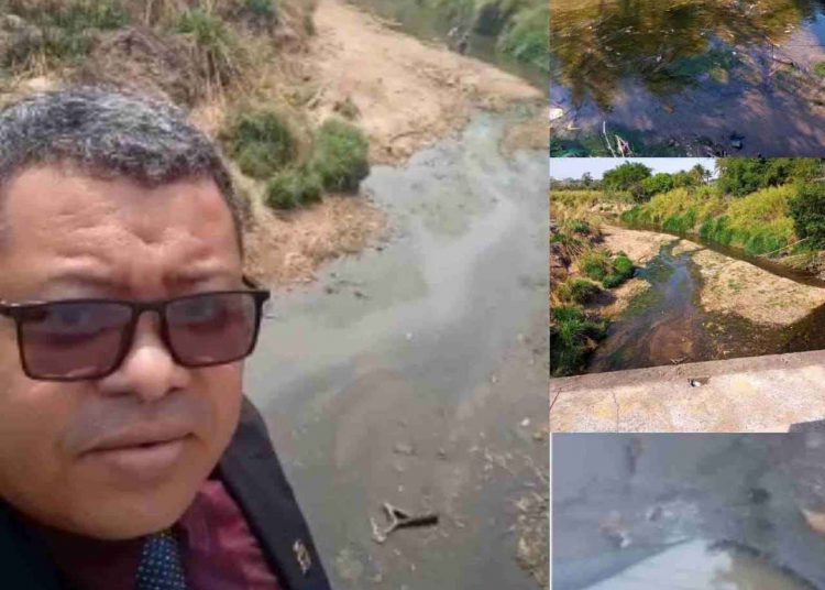 Orlanes Maranhão afirma que subdelegada pela Saneago em Aparecida polui manancial | Foto: Reprodução/Notícias Goiás
