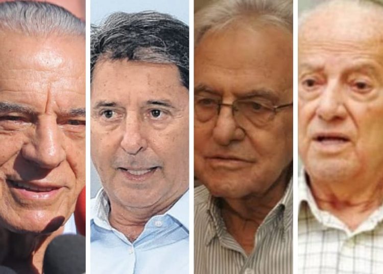Esquerda para a direita: Iris Rezende, Maguito Vilela, Helenês Candido e Ary Valadão | Foto: Montagem