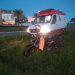 Motociclista sofre acidente sozinho e invade rotatória em Aparecida de Goiânia