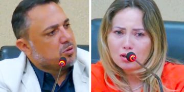 André Fortaleza e Camila Rosa | Foto: Reprodução / Câmara de Aparecida