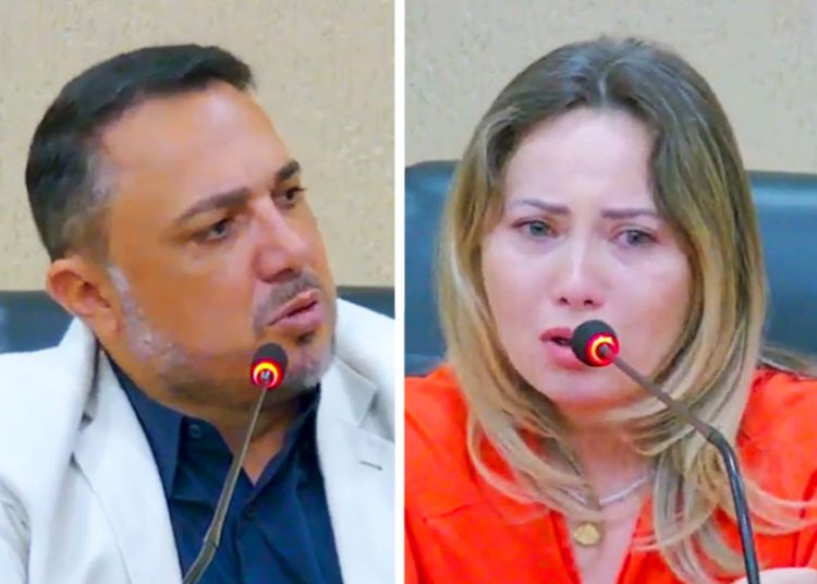 André Fortaleza e Camila Rosa | Foto: Reprodução / Câmara de Aparecida
