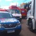 Polícia Militar, Samu e Corpo de Bombeiros em ocorrência em Aparecida de Goiânia | Foto: Leitor / FZ
