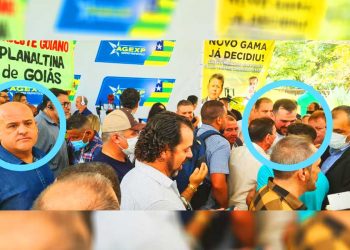 Ricardo Rocha acompanha Gustavo Mendanha a evento em Aparecida de Goiânia | Foto: Folha Z