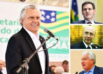 Ronaldo Caiado, Lissauer Vieira, Henrique Meirelles e Vilmar Rocha | Foto: Montagem / FZ