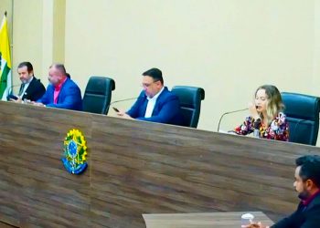 André Fortaleza durante sessão na Câmara de Aparecida de Goiânia | Foto: Reprodução