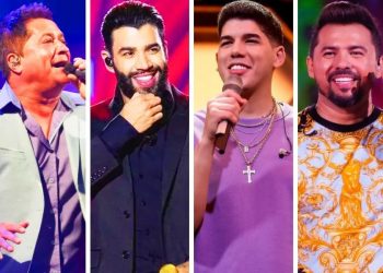 Leonardo, Gusttavo Lima, Zé Vaqueiro e Xand Avião vão se apresentar no Aparecida é Show 2022 do centenário | Foto: Montagem / FZ