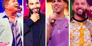 Leonardo, Gusttavo Lima, Zé Vaqueiro e Xand Avião vão se apresentar no Aparecida é Show 2022 do centenário | Foto: Montagem / FZ