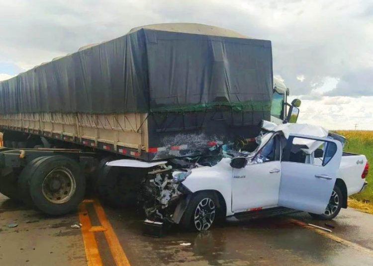 Acidente na BR-020, em Goiás | Foto: Divulgaçãoq / CBMGO