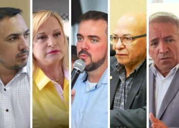 André Fortaleza, Magda Mofatto, Gustavo Mendanha, Professor Alcides e Vilmar Mariano | Foto: Montagem / FZ