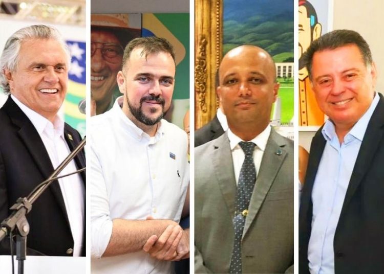 Ronaldo Caiado, Gustavo Mendanha, Major Vitor Hugo e Marconi Perillo | Foto: Montagem / FZ