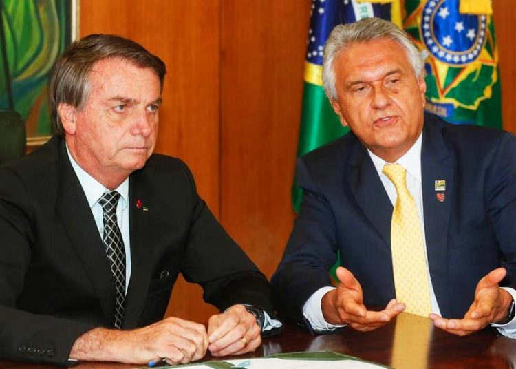 Presidente Jair Bolsonaro e governador Ronaldo Caiado no Palácio do Planalto | Foto: Isac Nóbrega / Presidência