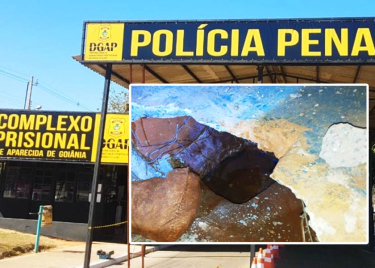 Tentativa de fuga por meio de túnel na Casa de Prisão Provisória (CPP), em Aparecida de Goiânia | Foto: Divulgação / DGAP