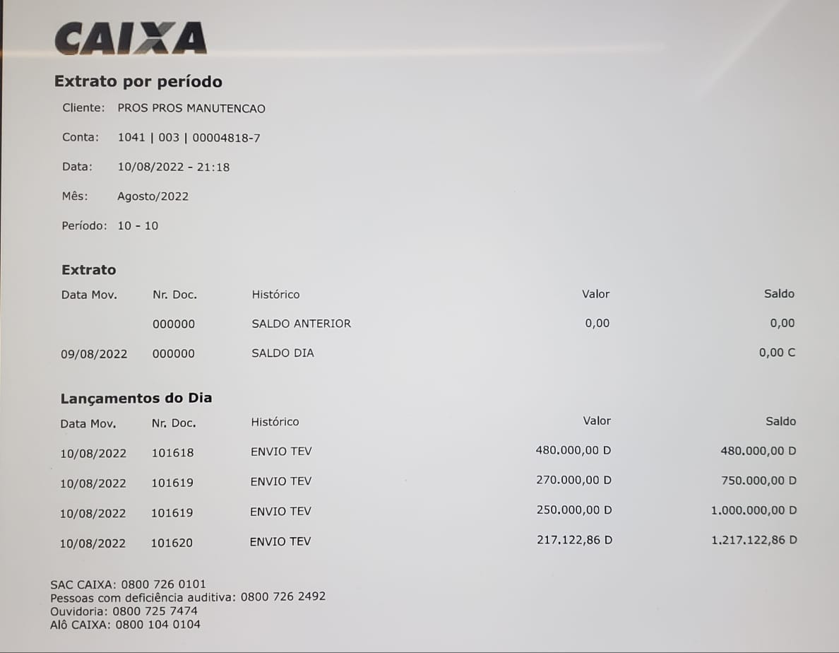 Extratos vazados do Pros | Foto: Reprodução