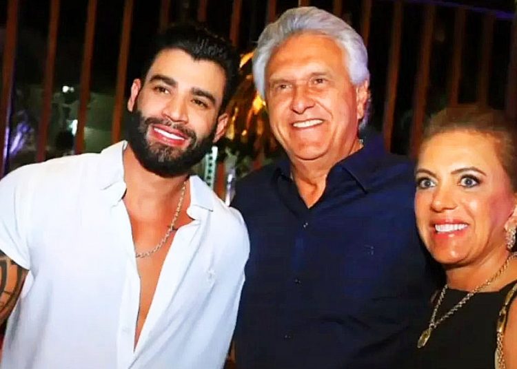 Gracinha e Ronaldo Caiado no aniversário de 33 anos do cantor Gusttavo Lima | Foto: Reprodução