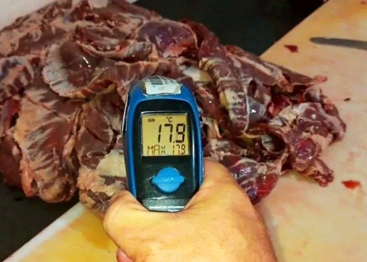 Fábrica clandestina de espetinhos em Goiânia | Foto: Divulgação / Agrodefesa