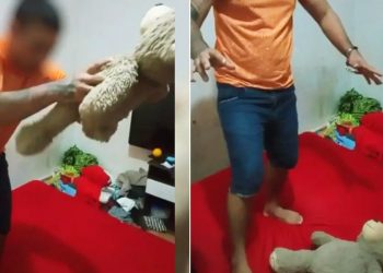 Segundo a PM, o homem fez reconstituição e confessou o crime e disse que matou o menino porque ele não o deixava dormir | Foto: Divulgação / PM