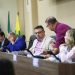 André Fortaleza e Mesa Diretora da Câmara de Aparecida de Goiânia | Foto: Marcelo Silva