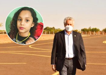 Governador Ronaldo Caiado visita família de Luana Marcelo, morta aos 12 anos em Goiânia | Foto: Montagem / FZ