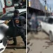 Ciclista ficou com perna presa entre veículos | Foto: reprodução