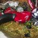 Moto que se envolveu em acidente no Polo Empresarial | Foto: PC