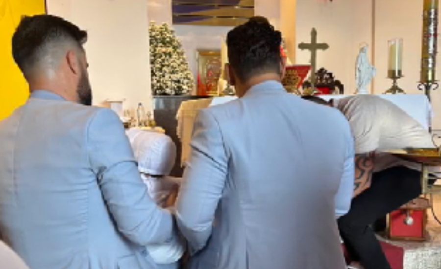 Batizado foi realizado na capela que fica no Cristo Redentor | Foto: reprodução/redes sociais