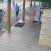 Fora do estabelecimento, vítima é golpeado com facão | Foto: reprodução/vídeo