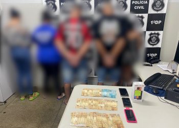 A Polícia Civil prendeu 5 suspeitos de forjar um assalto para roubar R$80 mil de uma casa lotérica no centro de Goiânia | Foto: Polícia Civil de Goiás