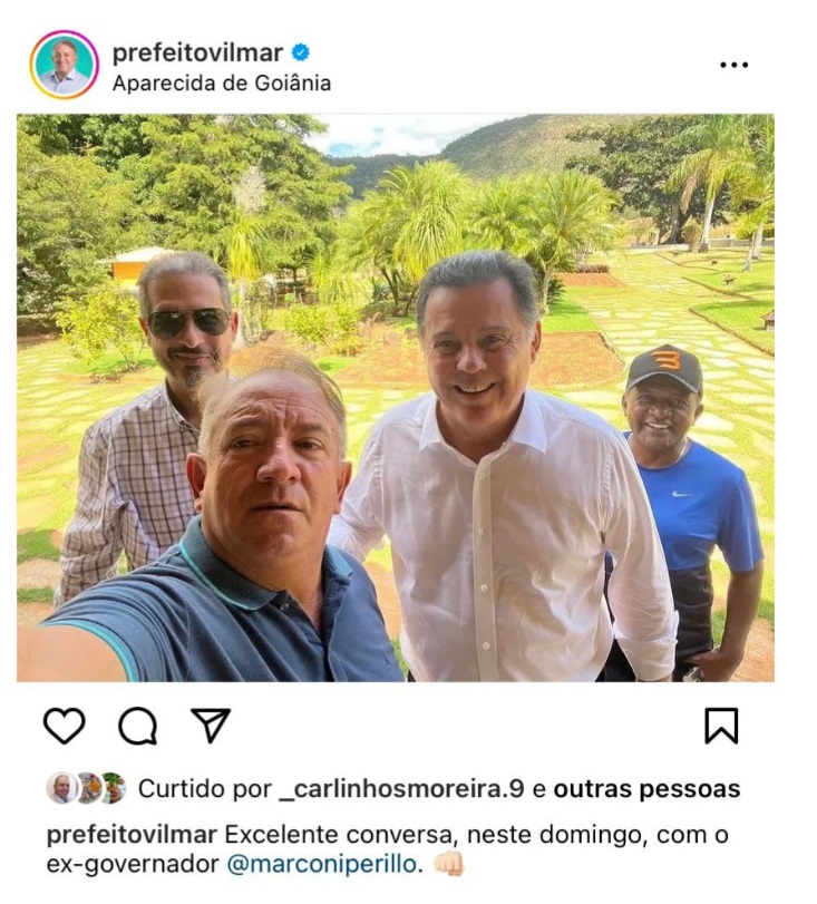 Vilmar Mariano, Marconi Perillo, Einstein Paniago e Marlúcio Pereira | Foto: reprodução IG Prefeito Vilmar Mariano