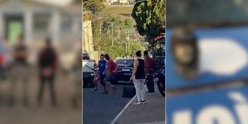 Suspeito foi tirar satisfação com vítima, que estava filmando o ocorrido | Foto: Reprodução