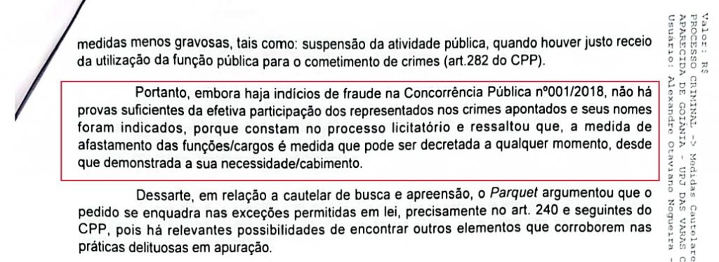 Falta de provas foi sinailzada em documento oficial, com justificativa para inclusão dos suspeitos | Foto: Reprodução