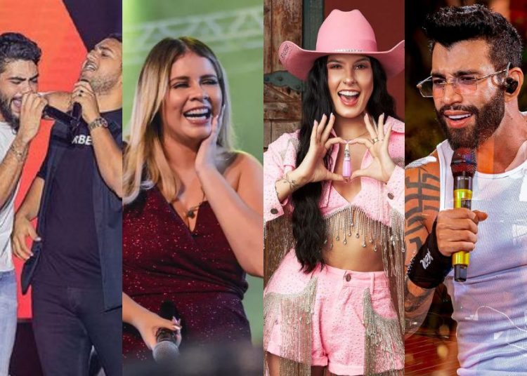 Henrique & Juliano, Marília Mendonça, Ana Castela e Gusttavo Lima foram alguns dos artistas mais escutados pelos goianos em 2023 | Foto: Reprodução/Redes Sociais