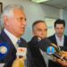 Ronaldo Caiado, Sandro Mabel e Daniel Vilela, durante coletiva | Foto: Folha Z
