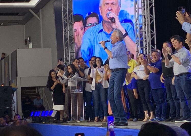 Ronaldo Caiado discursa em evento do União Brasil | Foto: Dayrel Godin