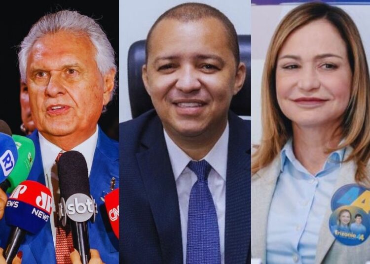 Ronaldo Caiado, Marcos e Erizânia | Foto: Reprodução